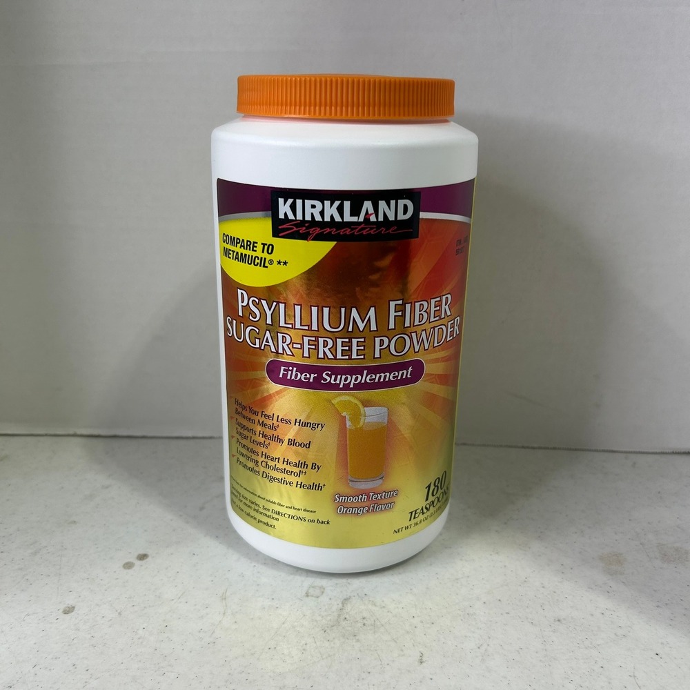 Kirkland Signature Psyllium Fiber Sugar-Free Powder Orange 180 Servings 36.8 oz